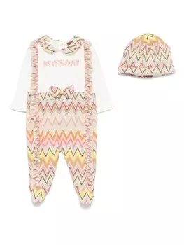 Missoni Kids пижама с зигзагообразным принтом, розовый