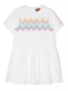 Missoni Kids платье с короткими рукавами, белый