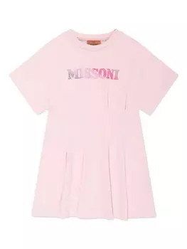 Missoni Kids платье с логотипом, розовый