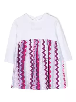 Missoni Kids платье с узором шеврон, розовый