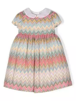 Missoni Kids платье с узором зигзаг, розовый