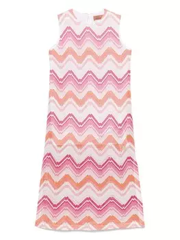 Missoni Kids платье с узором зигзаг, белый