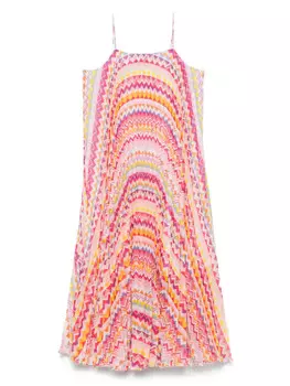 Missoni Kids платье с узором зигзаг, розовый