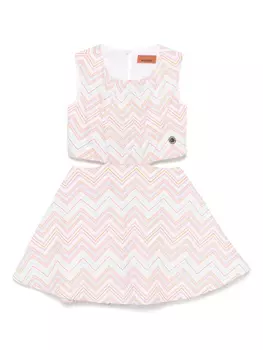 Missoni Kids платье с узором зигзаг, белый