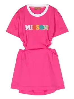 Missoni Kids платье с вырезами, розовый