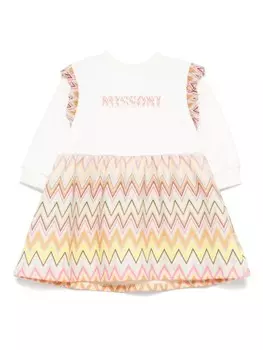 Missoni Kids платье с зигзагообразным принтом, белый
