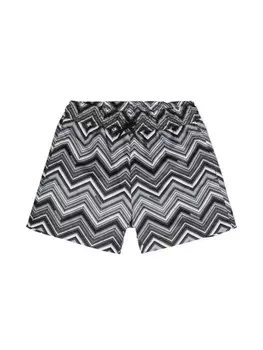 Missoni Kids плавки-шорты с принтом, черный