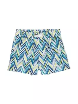 Missoni Kids плавки-шорты с принтом, синий