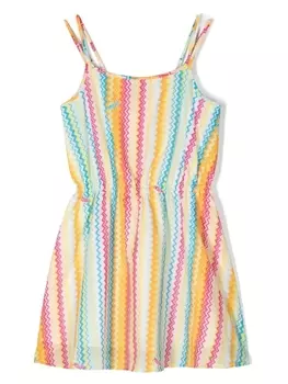 Missoni Kids полосатое платье, желтый