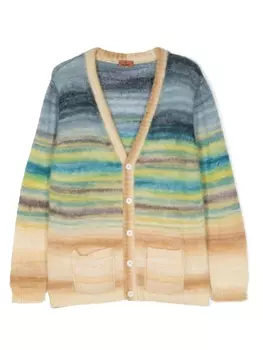 Missoni Kids полосатый джемпер вязки интарсия, желтый