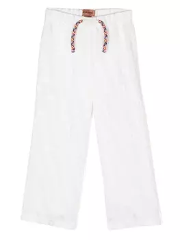 Missoni Kids прямые брюки с кулиской, белый