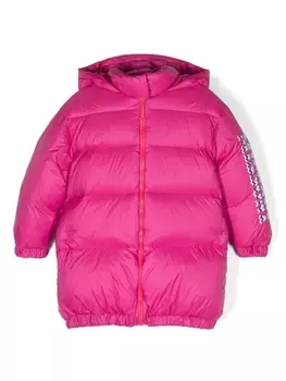 Missoni Kids пуховик с логотипом, розовый