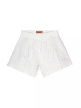 Missoni Kids расклешенные шорты с пайетками, нейтральный цвет