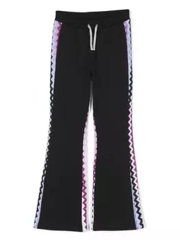 Missoni Kids расклешенные спортивные брюки с принтом, черный