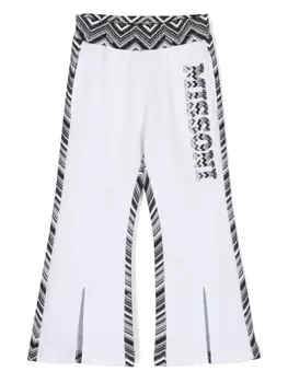 Missoni Kids расклешенные спортивные брюки с вышитым логотипом, белый