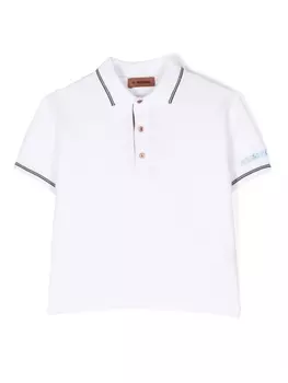 Missoni Kids рубашка поло с короткими рукавами и логотипом, белый