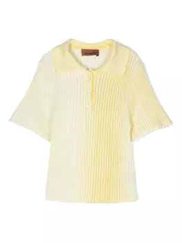 Missoni Kids рубашка поло в рубчик с эффектом омбре, желтый