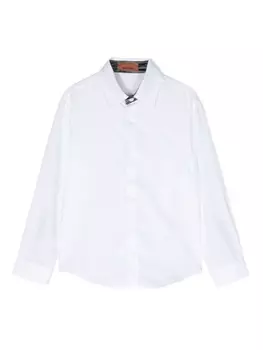 Missoni Kids рубашка с контрастной отделкой, белый