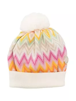 Missoni Kids шапка из шерсти с узорчатым жаккардом, белый