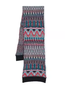 Missoni Kids шарф вязки интарсия, синий