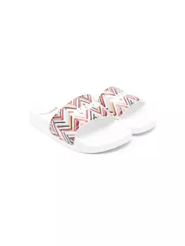 Missoni Kids шлепанцы с логотипом, белый