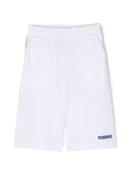 Missoni Kids шорты-бермуды с логотипом, белый