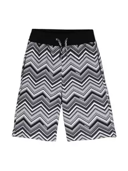 Missoni Kids шорты-бермуды с узором шеврон, черный