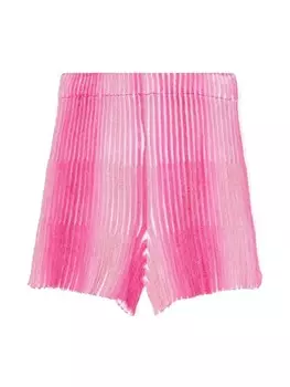 Missoni Kids шорты из трикотажной ткани в рубчик с эффектом омбре, розовый