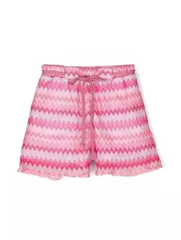Missoni Kids шорты с кулиской и принтом, розовый