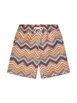 Missoni Kids шорты с узором зигзаг, оранжевый