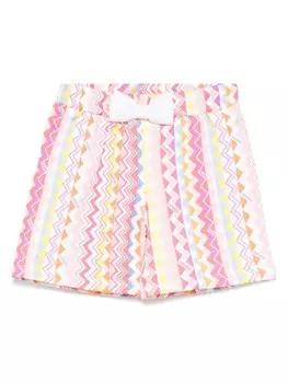 Missoni Kids шорты с узором зигзаг, розовый