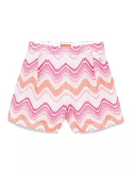 Missoni Kids шорты с узором зигзаг, розовый