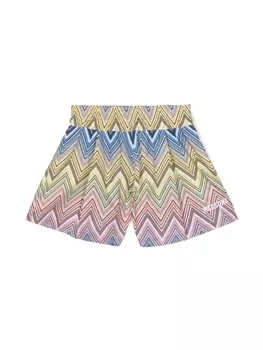 Missoni Kids шорты с узором зигзаг, желтый