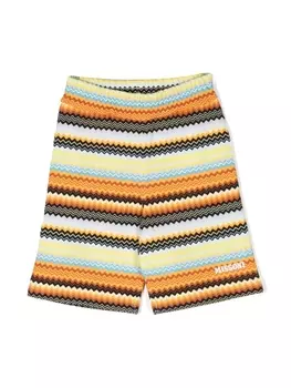 Missoni Kids шорты с узором зигзаг, желтый