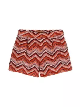 Missoni Kids шорты трикотажные зигзагообразной вязки, оранжевый