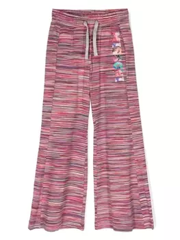 Missoni Kids спортивные брюки с кристаллами, розовый