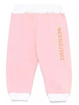 Missoni Kids спортивные брюки с логотипом, розовый