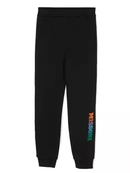 Missoni Kids спортивные брюки с тисненым логотипом, черный