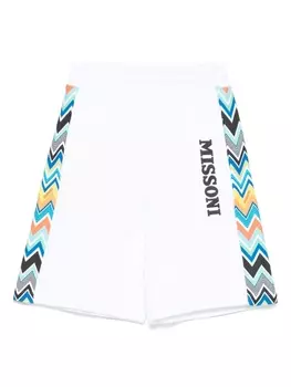 Missoni Kids спортивные шорты с узором зигзаг, белый