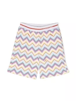 Missoni Kids спортивные шорты в полоску, белый