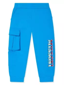 Missoni Kids спортивные штаны с логотипом, синий