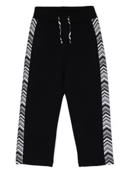 Missoni Kids спортивные штаны с шевронным принтом, черный