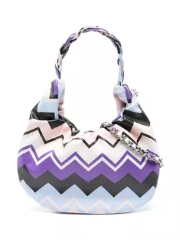 Missoni Kids сумка через плечо с зигзагообразным узором, синий