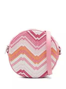 Missoni Kids сумка на плечо с узором шеврон, розовый