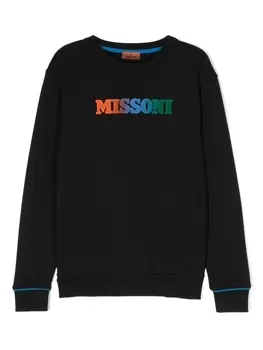 Missoni Kids толстовка из джерси с логотипом, черный