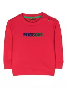Missoni Kids толстовка с логотипом, красный