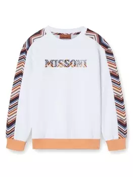 Missoni Kids толстовка с принтом логотипа и застежкой-молнией, белый