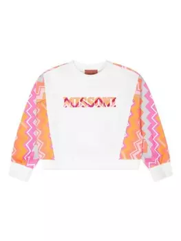 Missoni Kids толстовка с зигзагообразным принтом, оранжевый
