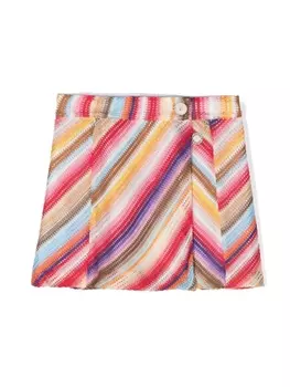 Missoni Kids юбка с запахом и узором зигзаг, желтый