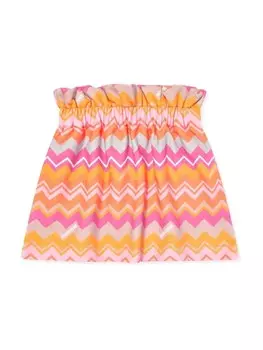 Missoni Kids юбка с зигзагообразным узором, розовый